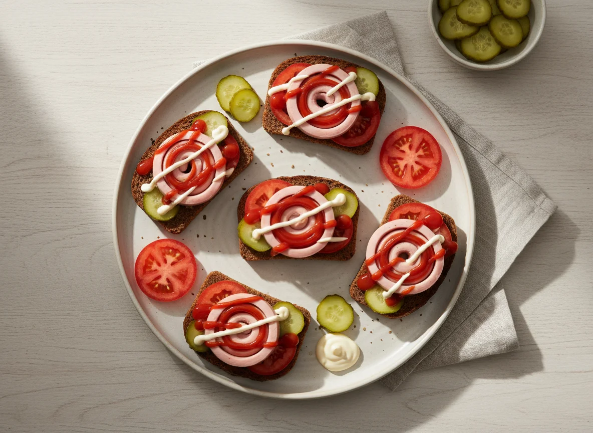 Бутерброды с сосисками photo