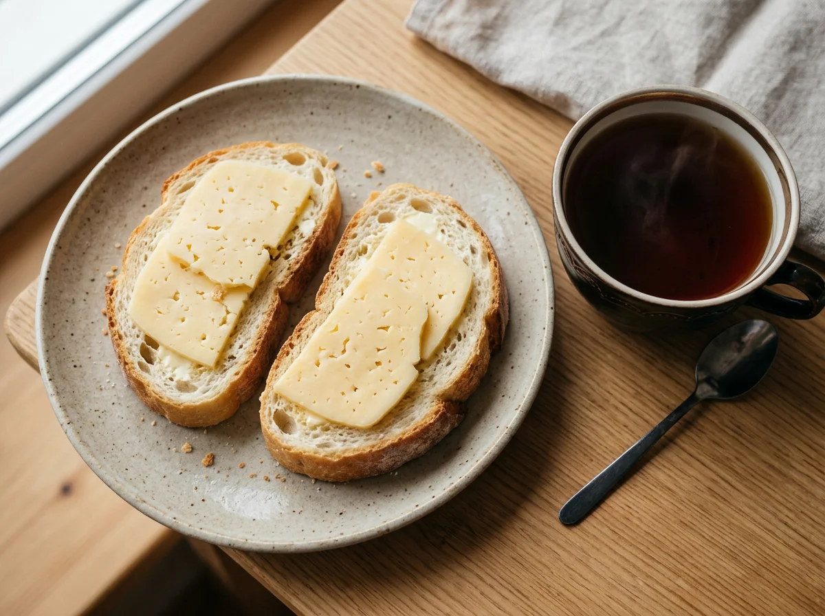 Бутерброды с сыром и чай photo