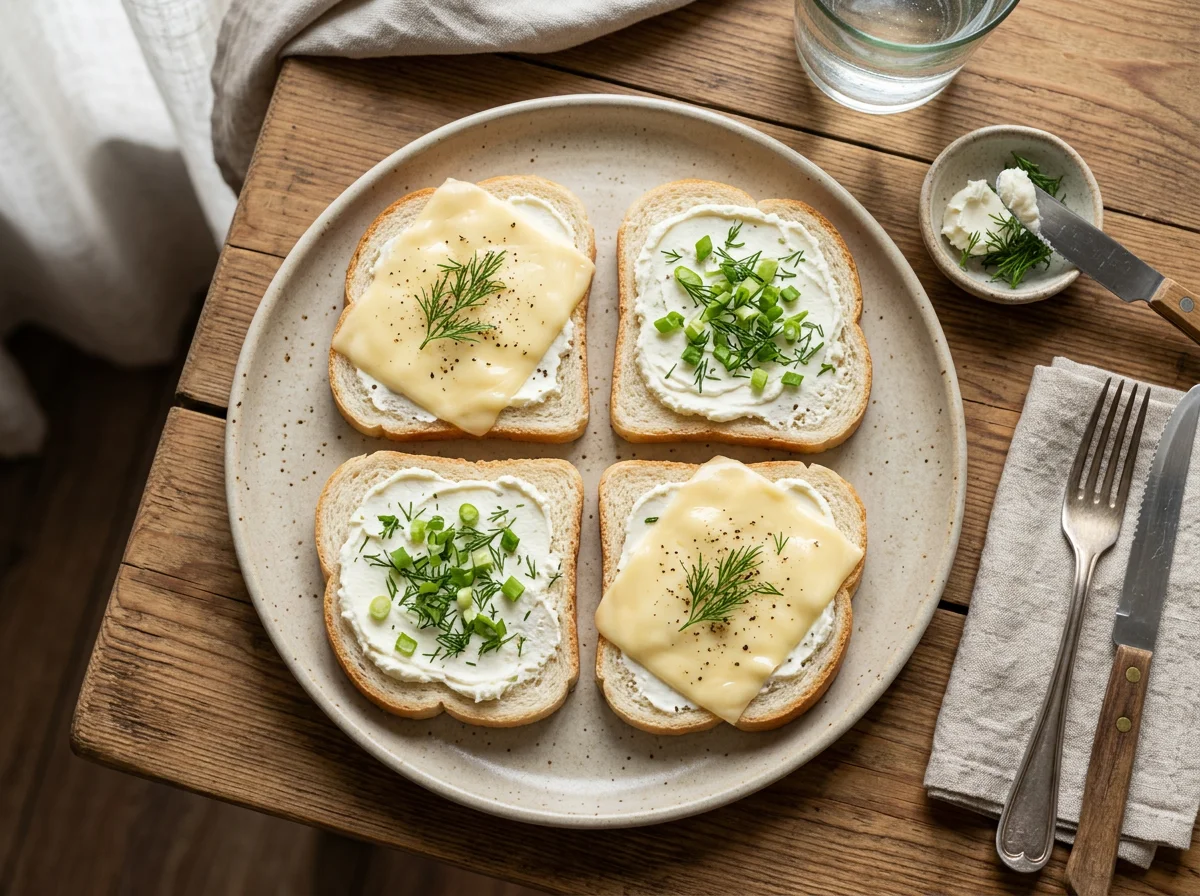 Бутерброды с сыром и сливочным сыром photo