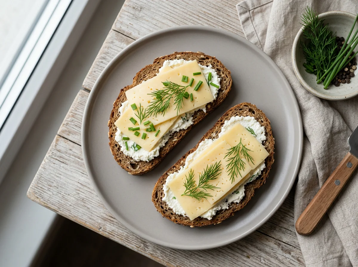 Бутерброды с сыром и творожным сыром photo