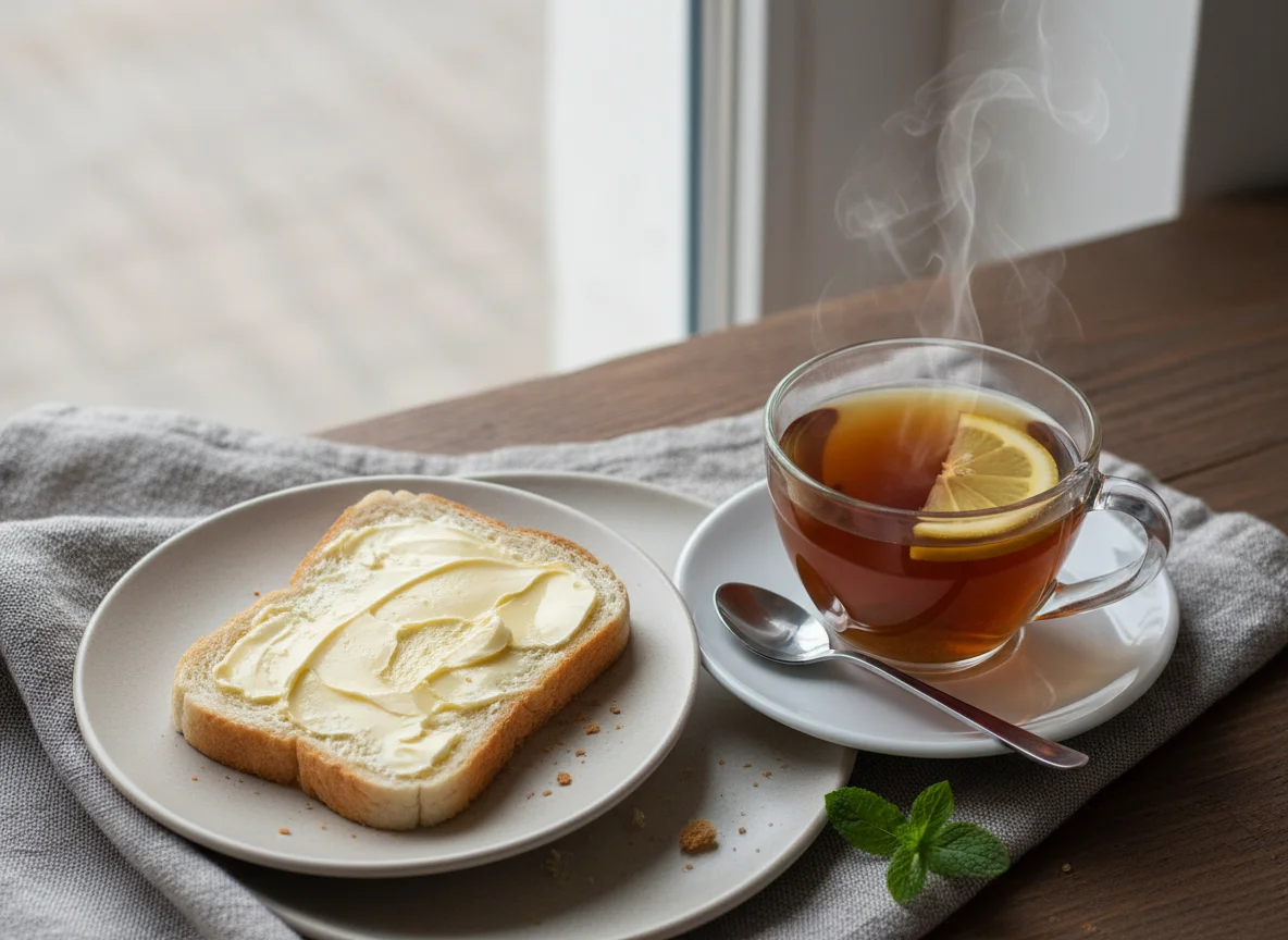 Чай с бутербродом photo