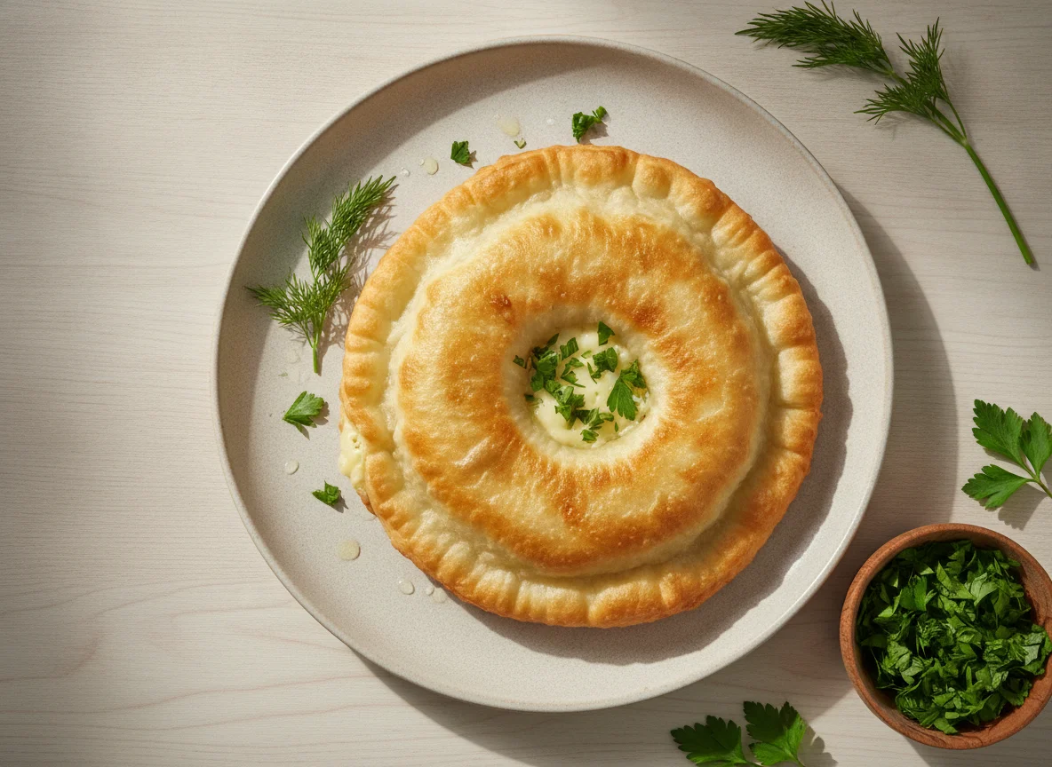 Чебурек с сыром и зеленью photo