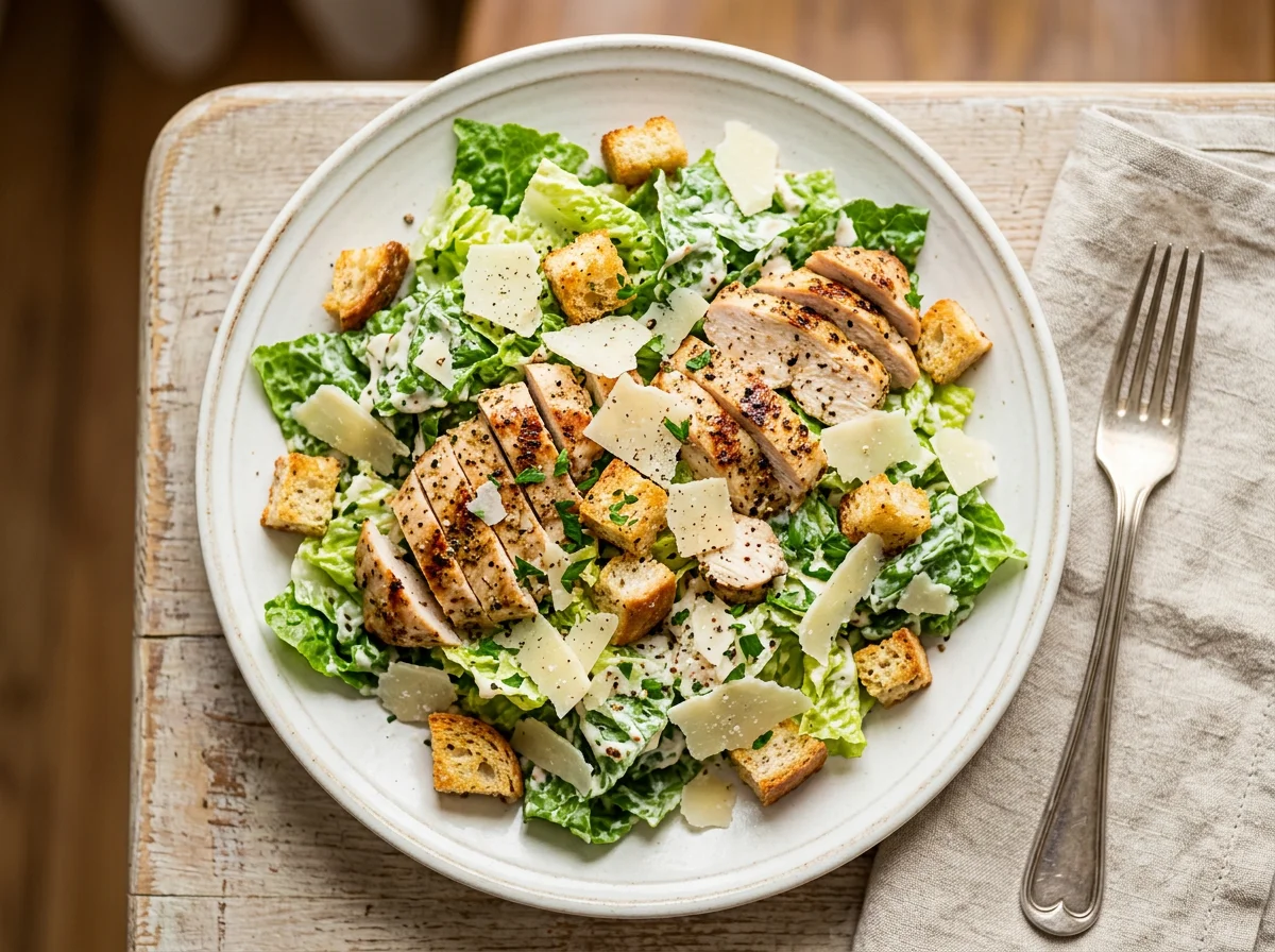 Цезарь салат с куриным филе photo
