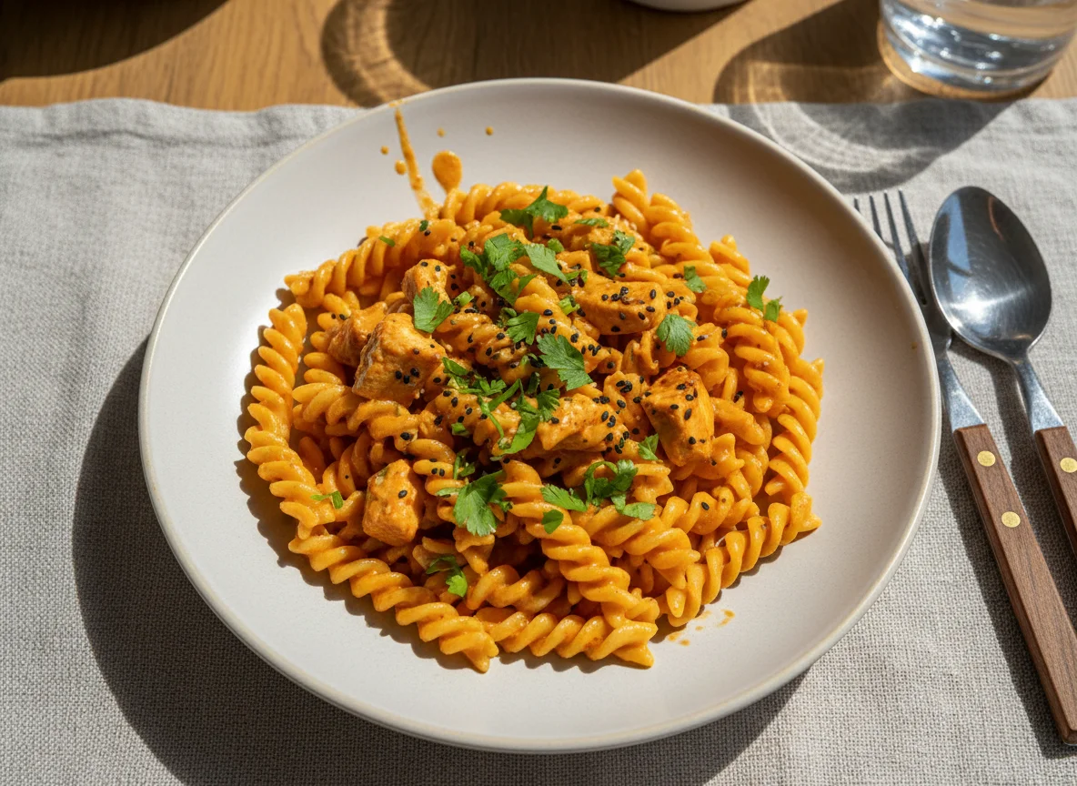 Цыплёнок том ям с пастой фузилли photo