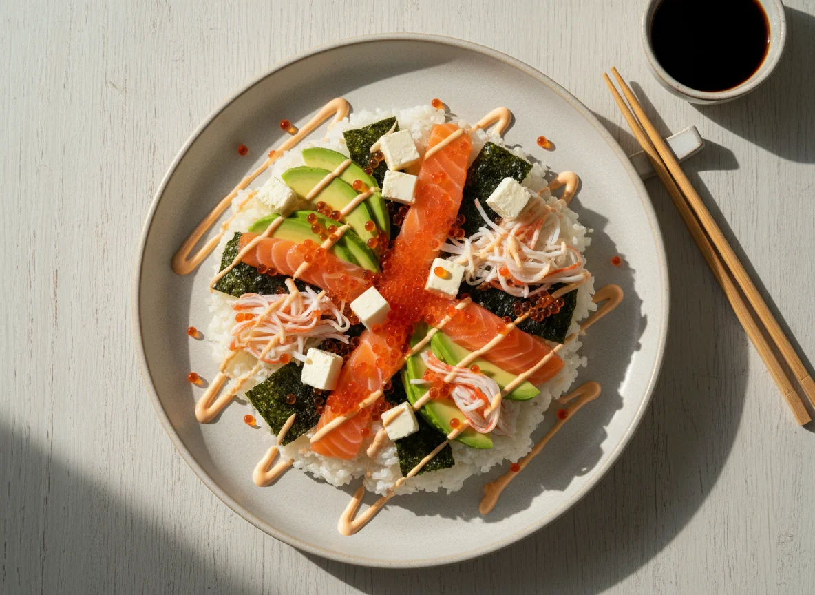 Деконструированные суши photo