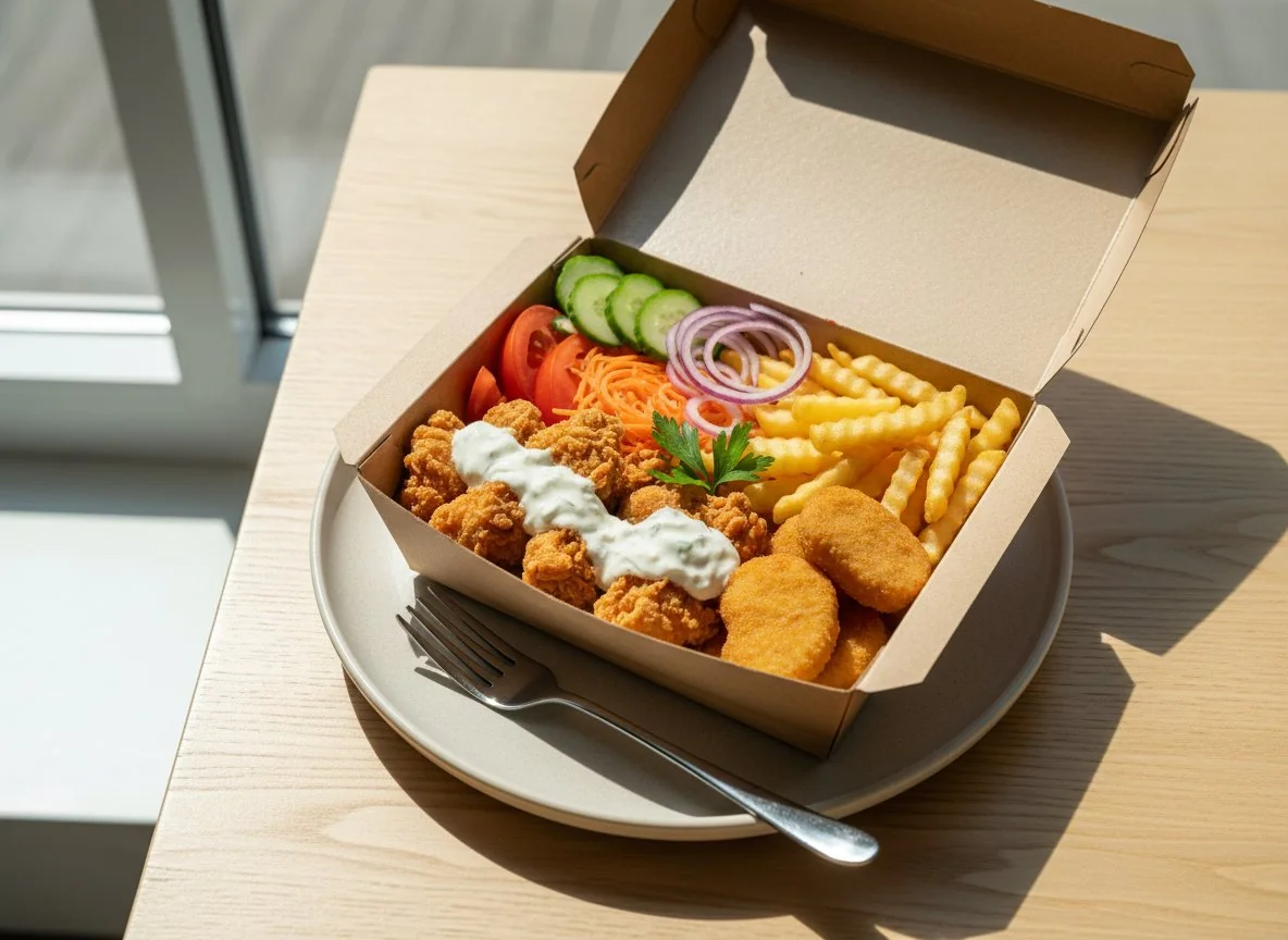 Дёнер-бокс с наггетсами и картофелем фри photo