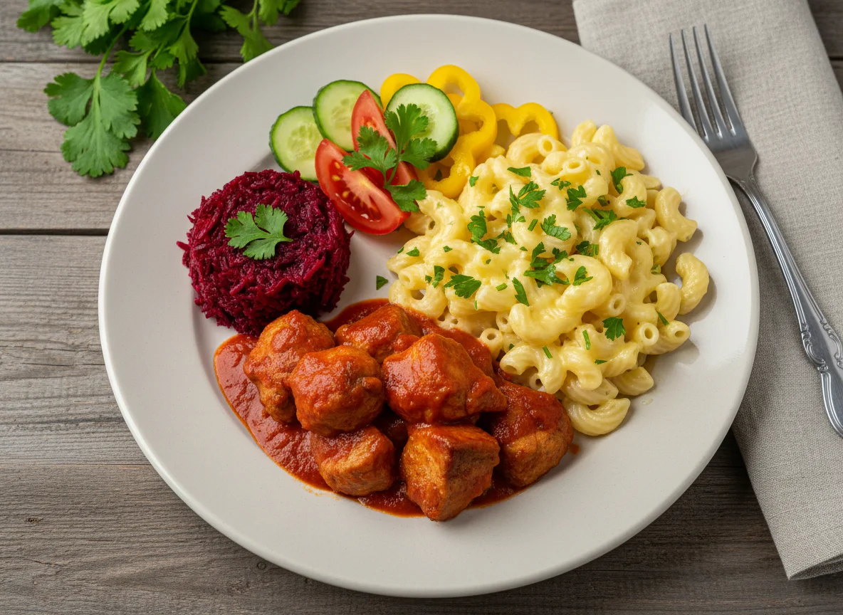 Домашний обед с мясом и гарнирами photo