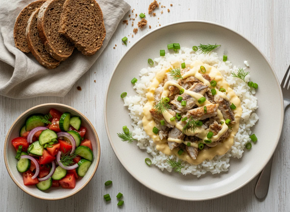 Домашний обед с рисом и фаршем photo