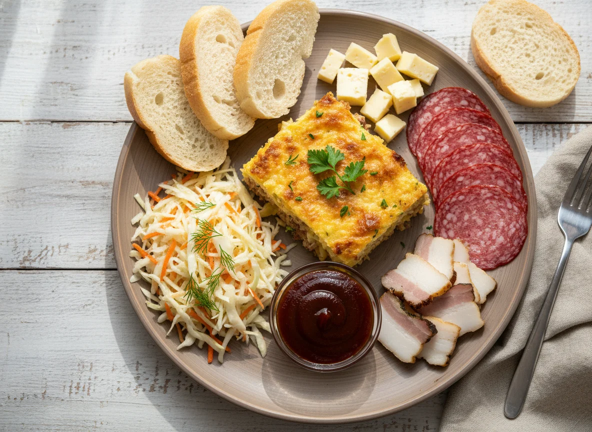 Домашний обед с салатом и закусками photo