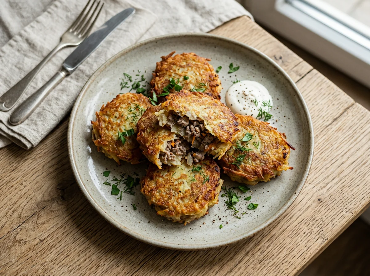 Драники с мясом photo