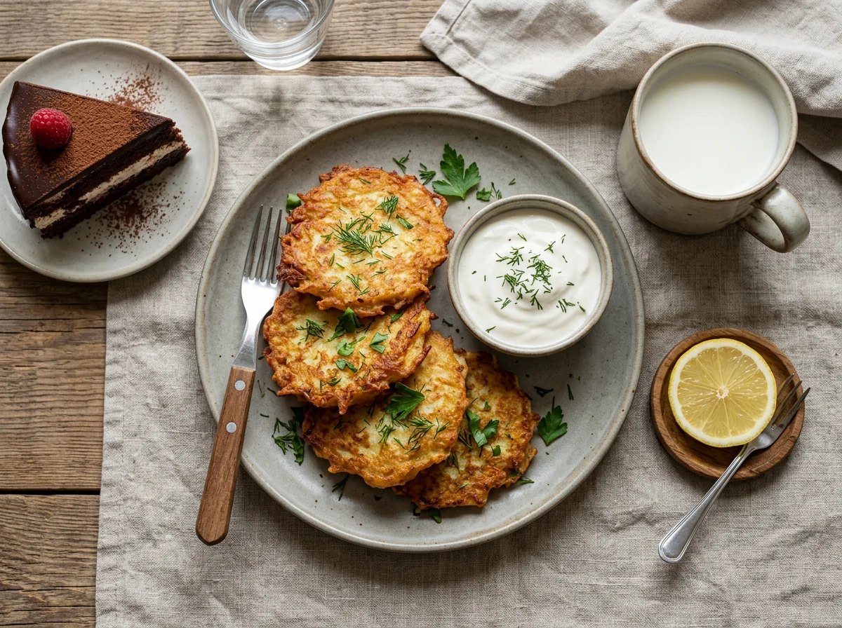 Драники со сметаной и молоком photo