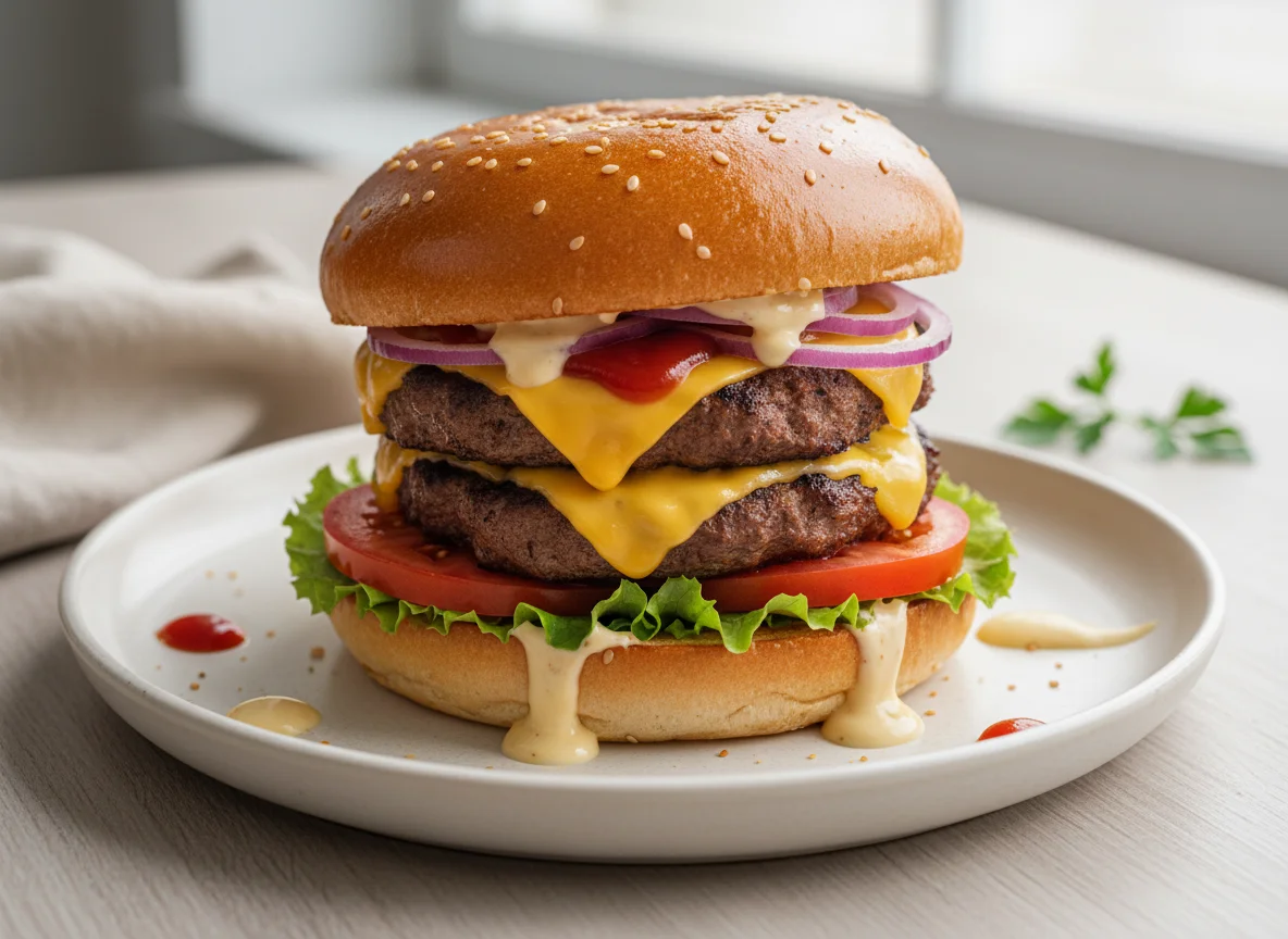 Двойной чизбургер photo