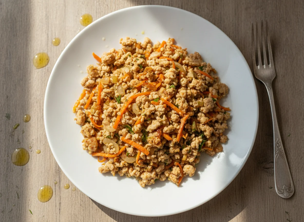 Фарш из куриной грудки с овощами photo