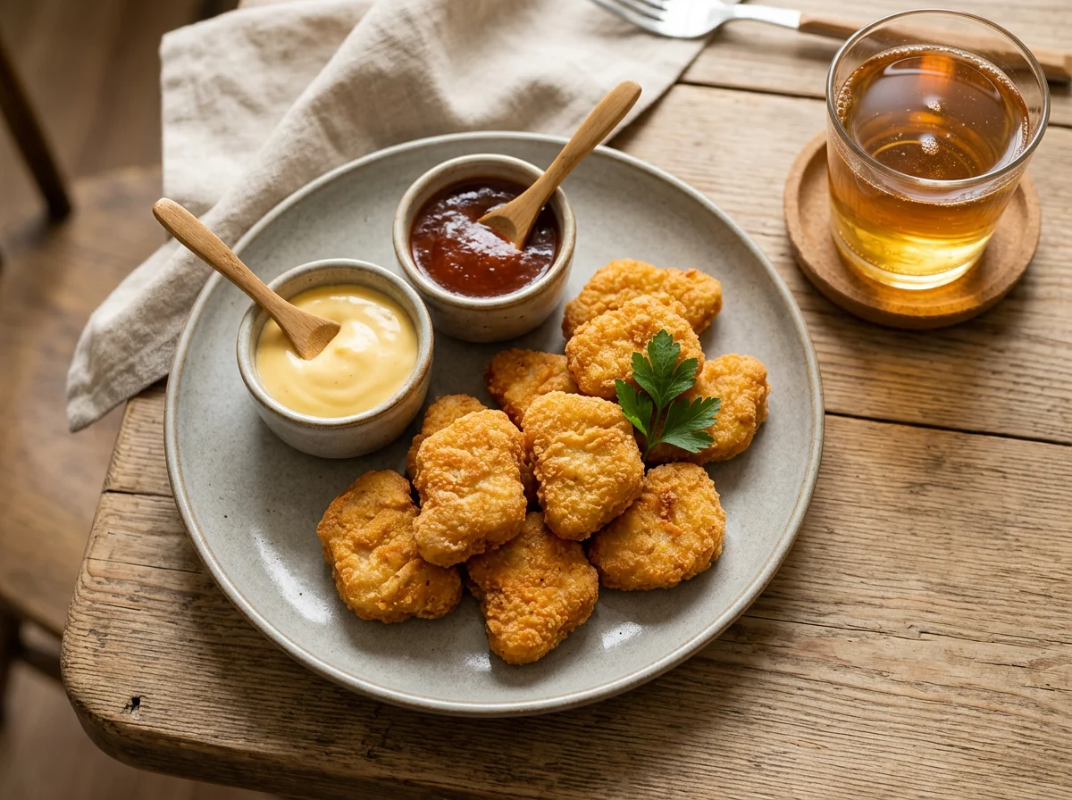 Фастфуд набор с наггетсами и соком photo