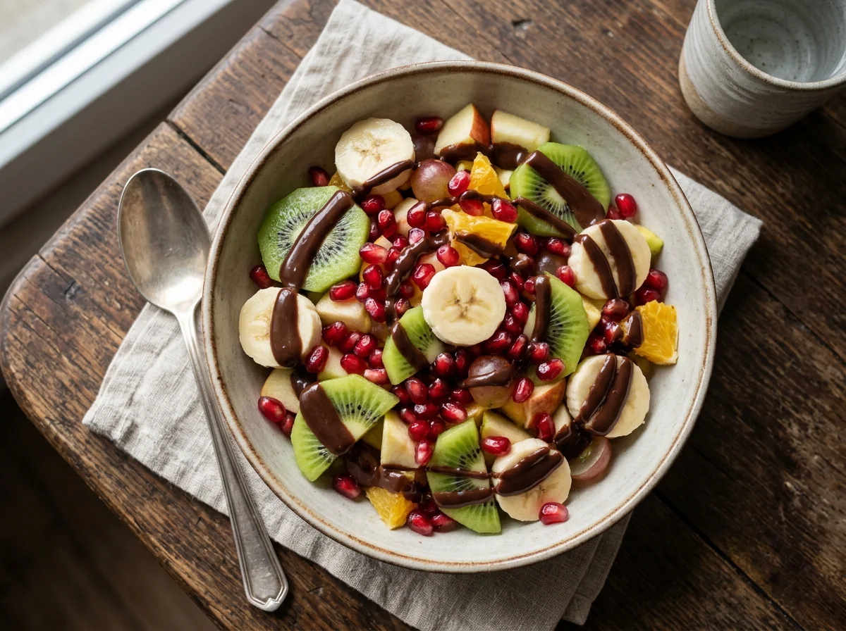 Фруктовый салат с соусом photo