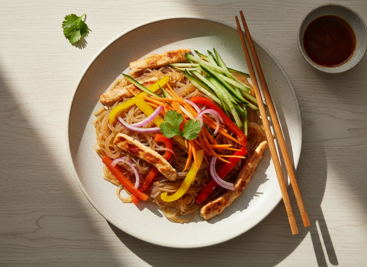 Фучоза с курицей и овощами photo