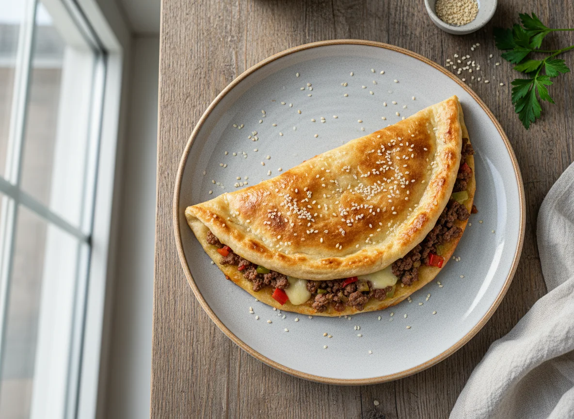 Гёзлеме с мясом и овощами photo