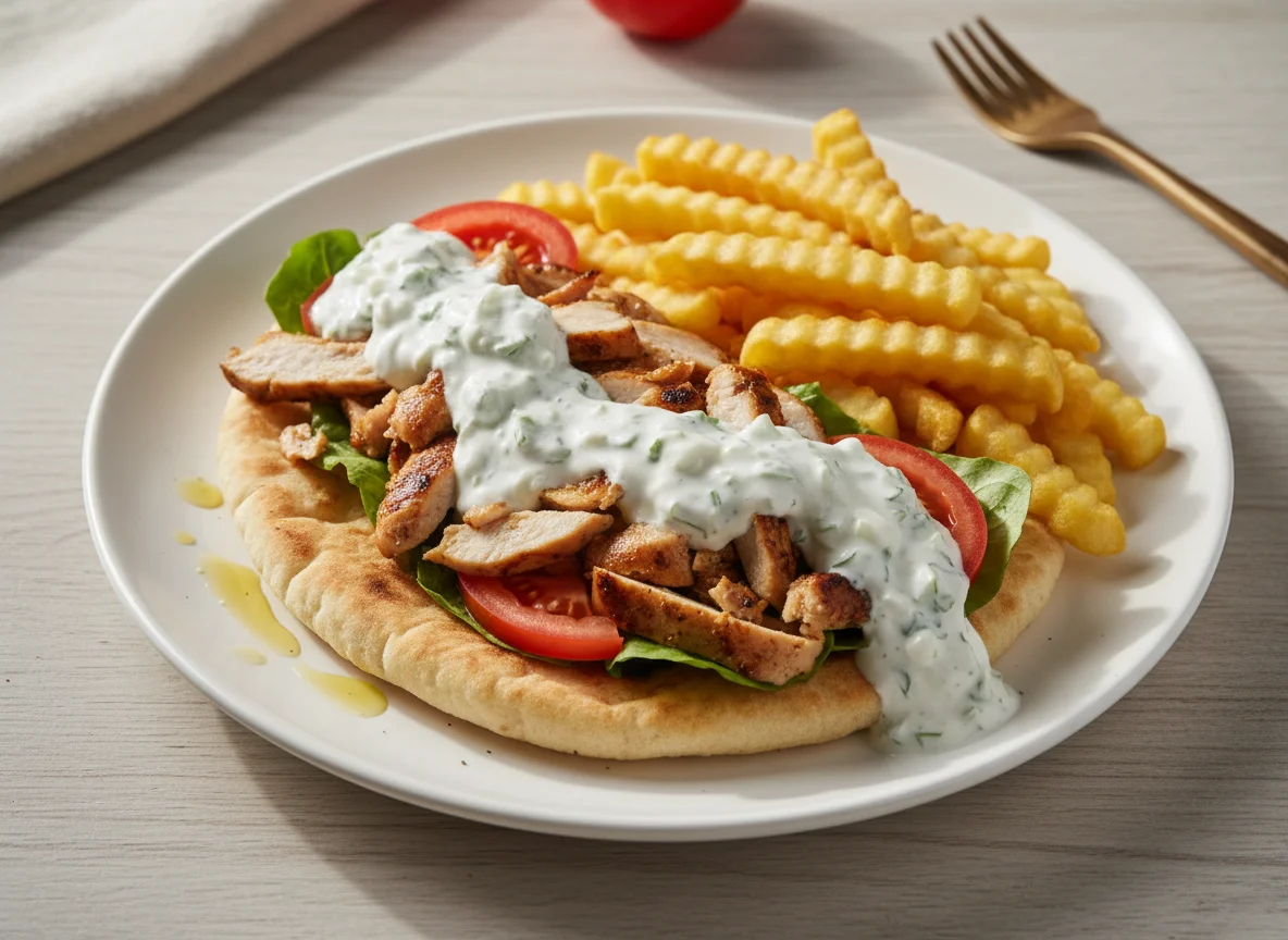 Гирос с картофелем фри photo