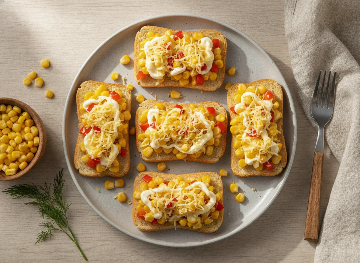 Горячие бутерброды с кукурузой и сыром photo