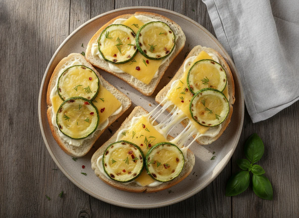 Горячие бутерброды с сыром и овощами photo
