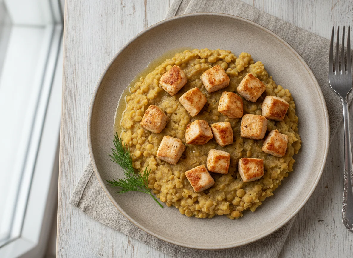 Гороховая каша с курицей photo