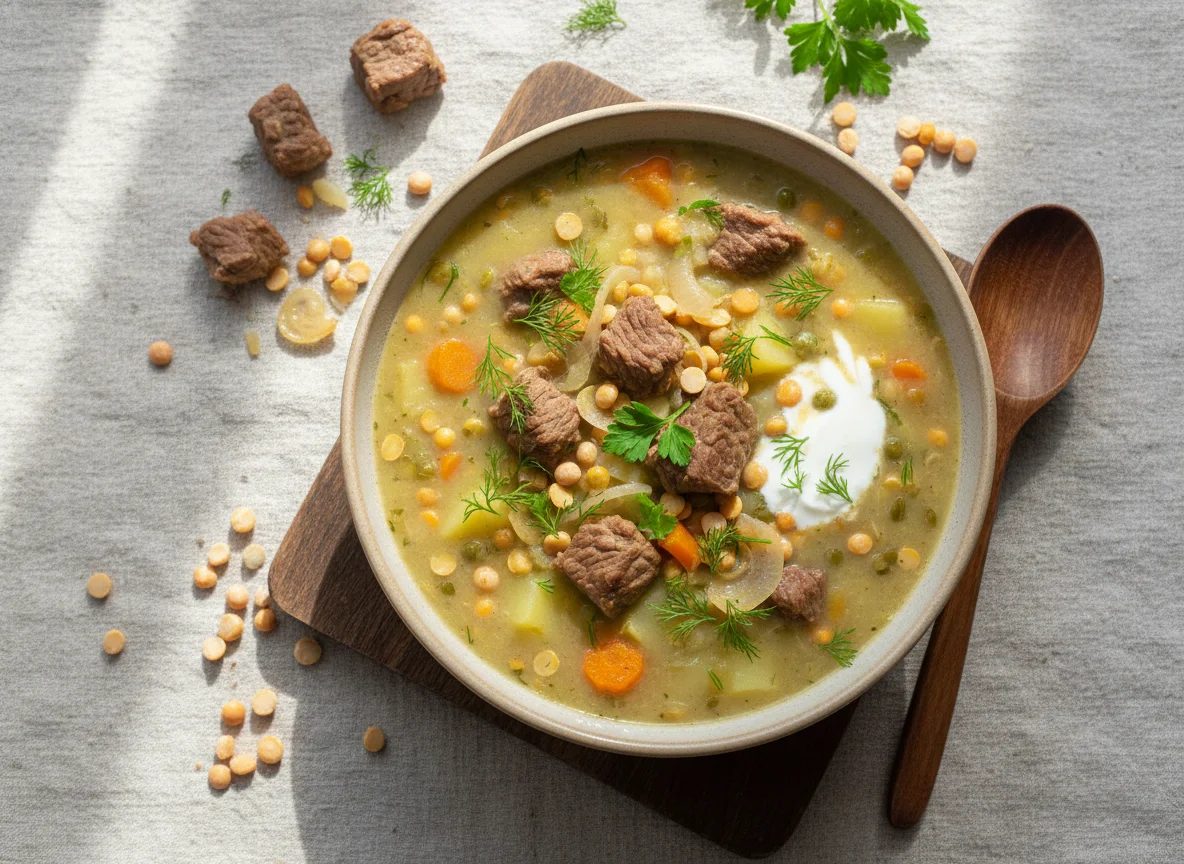Гороховый суп с говядиной photo