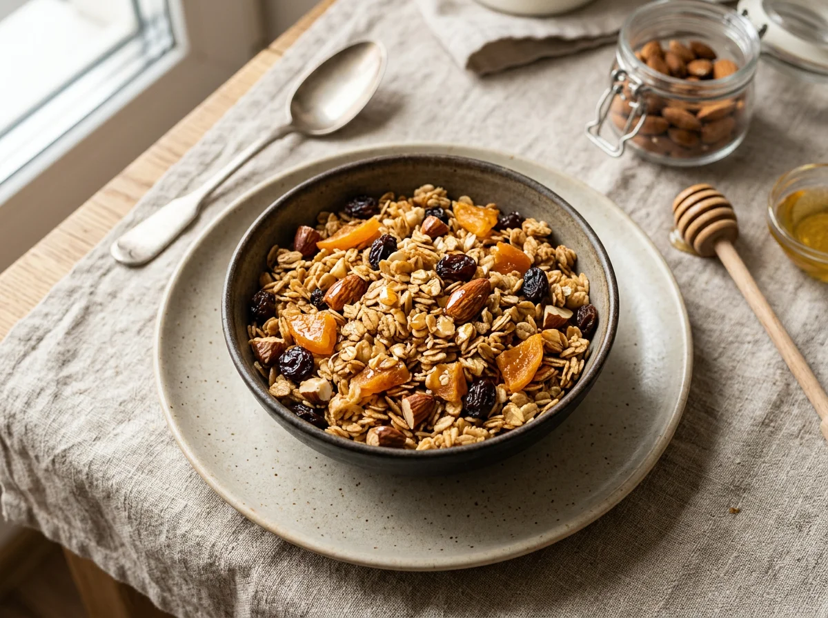 Гранола с сухофруктами и орехами photo