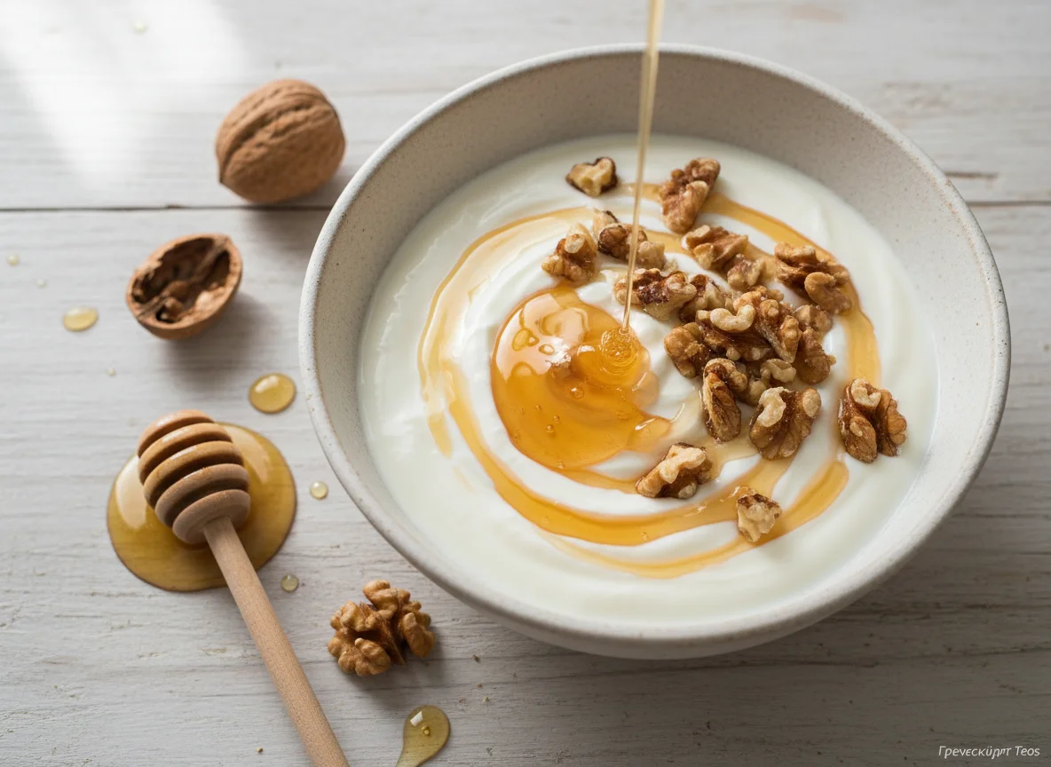 Греческий йогурт Teos с медом и грецким орехом photo