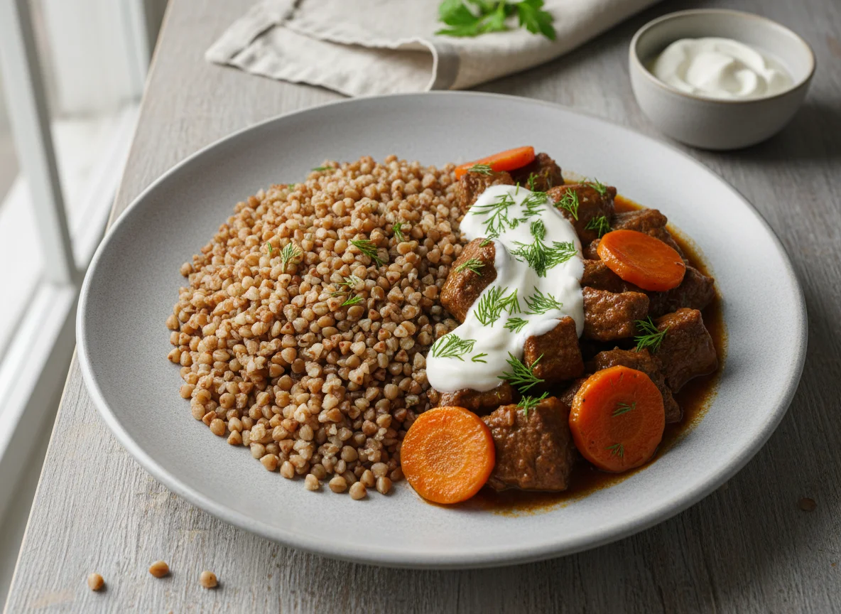 Гречка с гуляшом photo