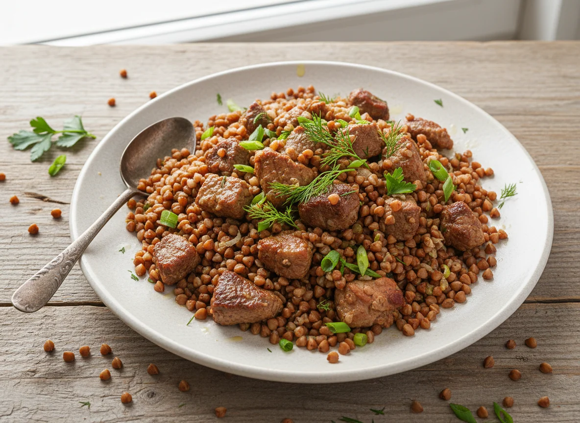 Гречка с мясом photo