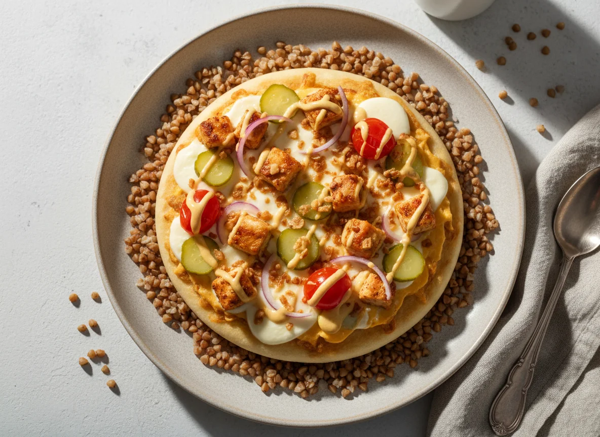 Гречка с пиццей photo