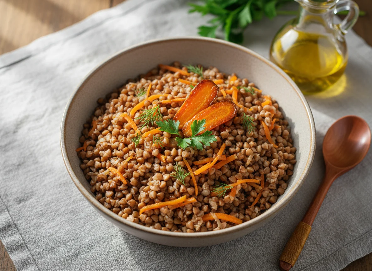 Гречневая каша с морковью photo