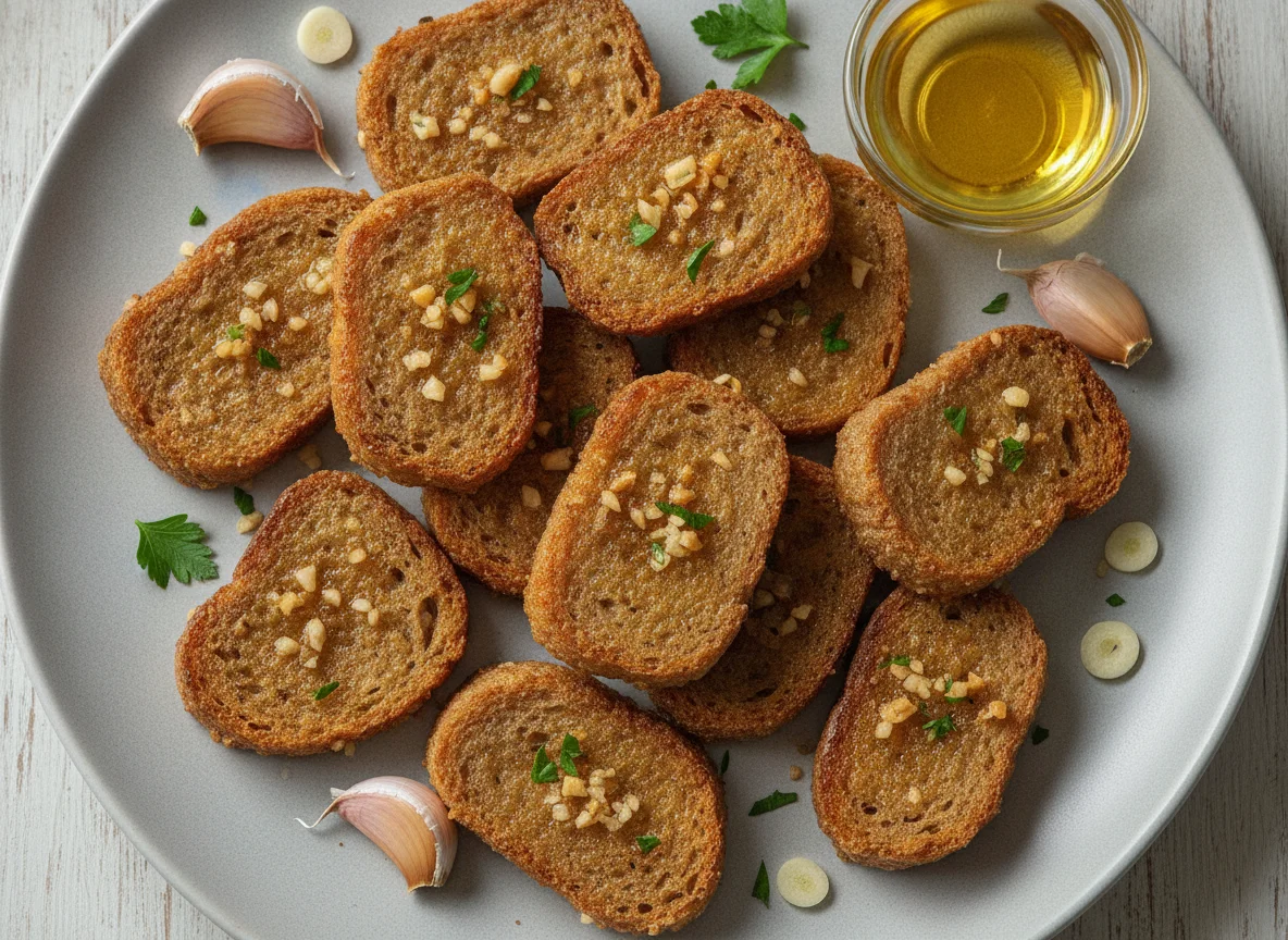 Гренки ржано-пшеничные с чесноком photo