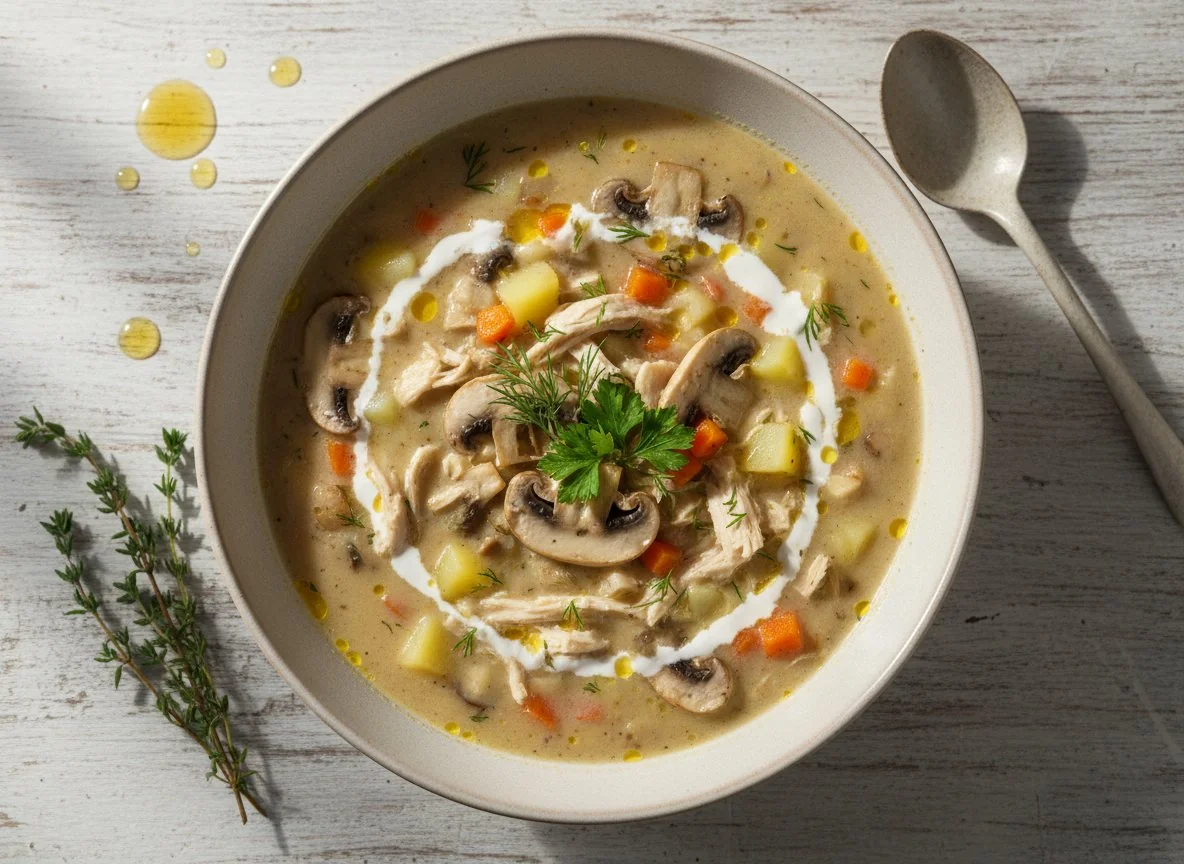 Грибной крем-суп с курицей photo