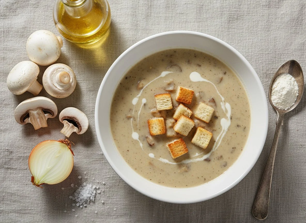 Грибной крем-суп с сухариками photo