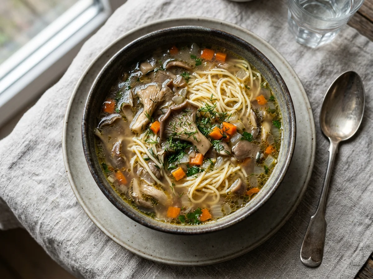 Грибной суп с лапшой photo