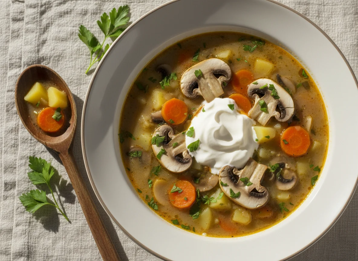 Грибной суп со сметаной photo