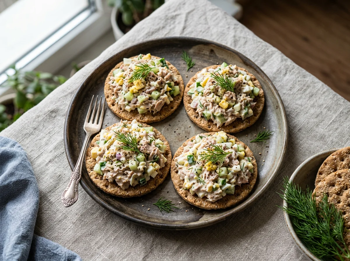 Хлебцы с тунцовым салатом photo