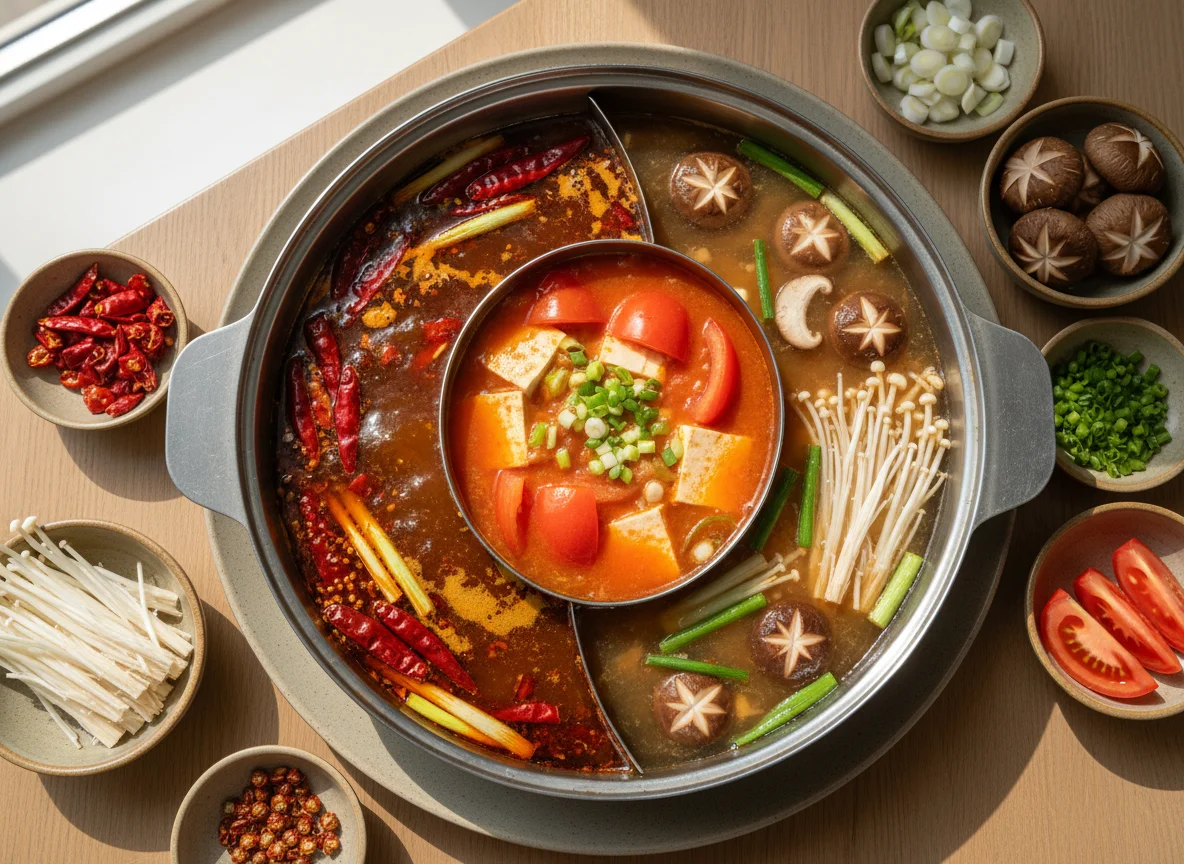 Хот-пот с тремя бульонами photo