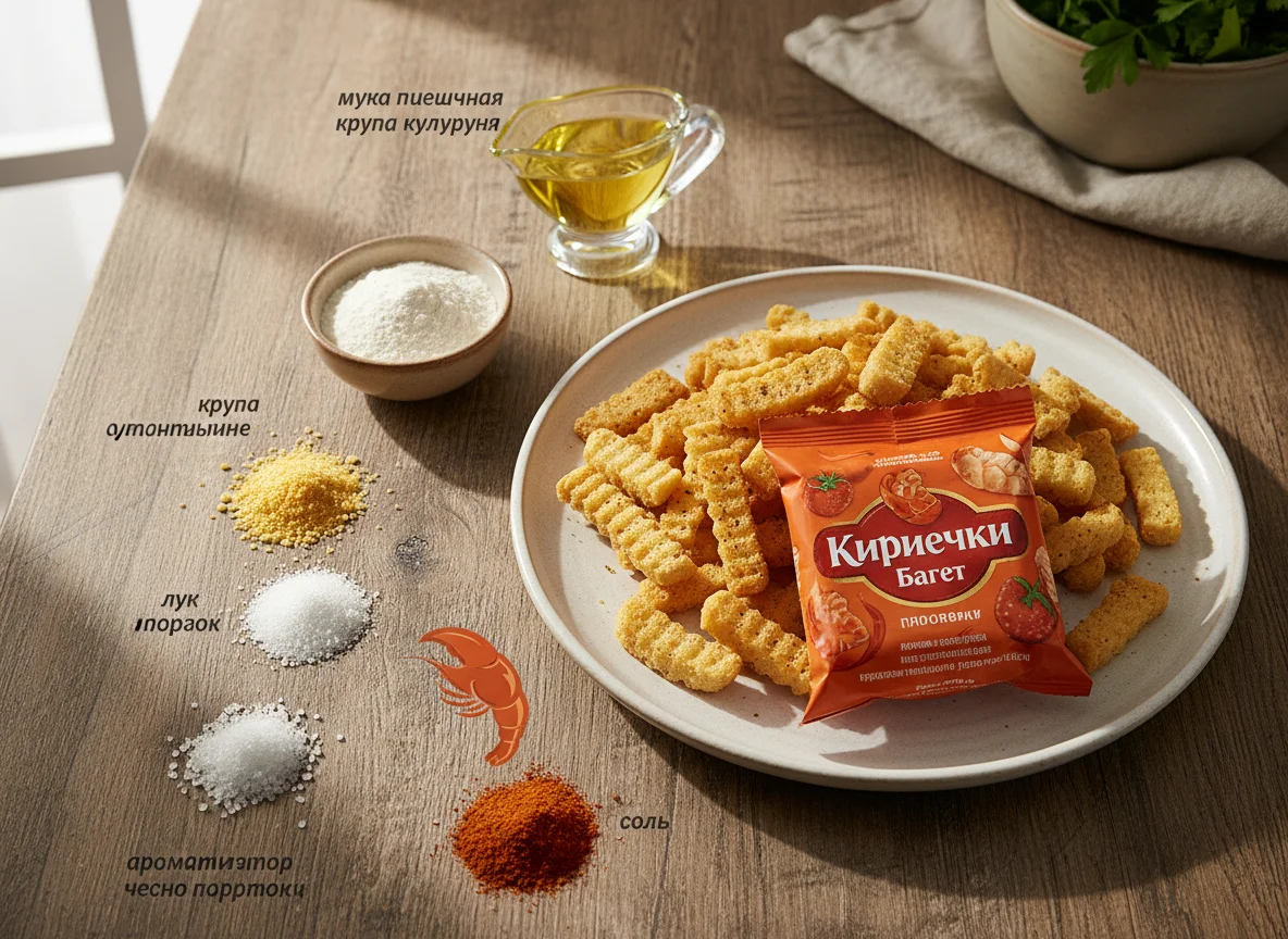 Хрустящие сухарики «Кириешки Багет» со вкусом лобстера photo