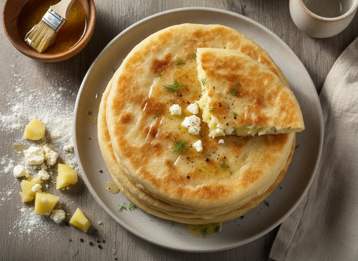 Хычины с сыром и картофелем photo