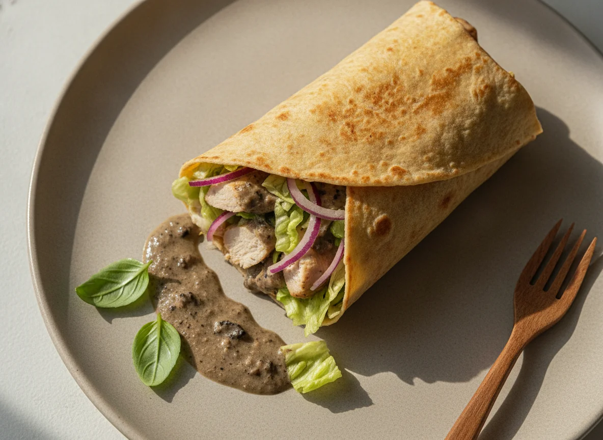 Итальянский ролл с курицей и черным трюфелем photo
