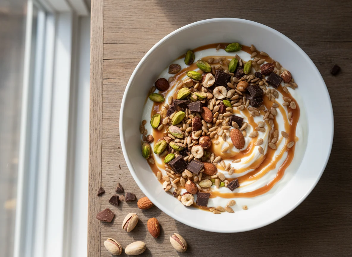 Йогурт Epica Crispy с фисташками и добавками photo