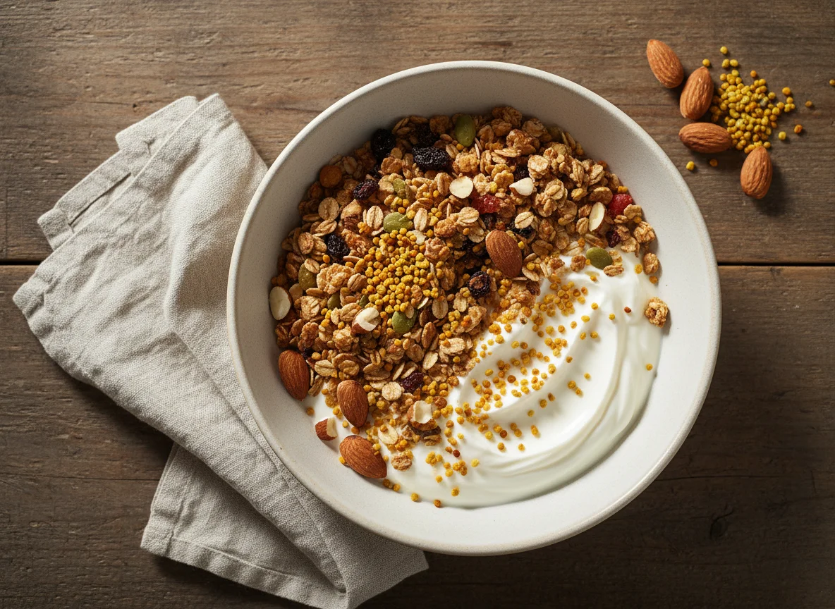 Йогурт с мюсли и орехами photo