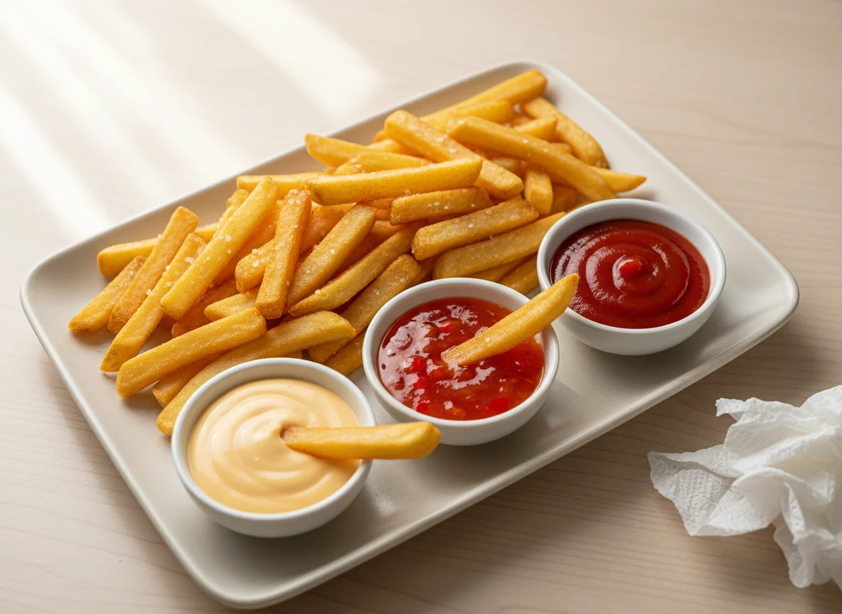 Картофель фри с соусами photo