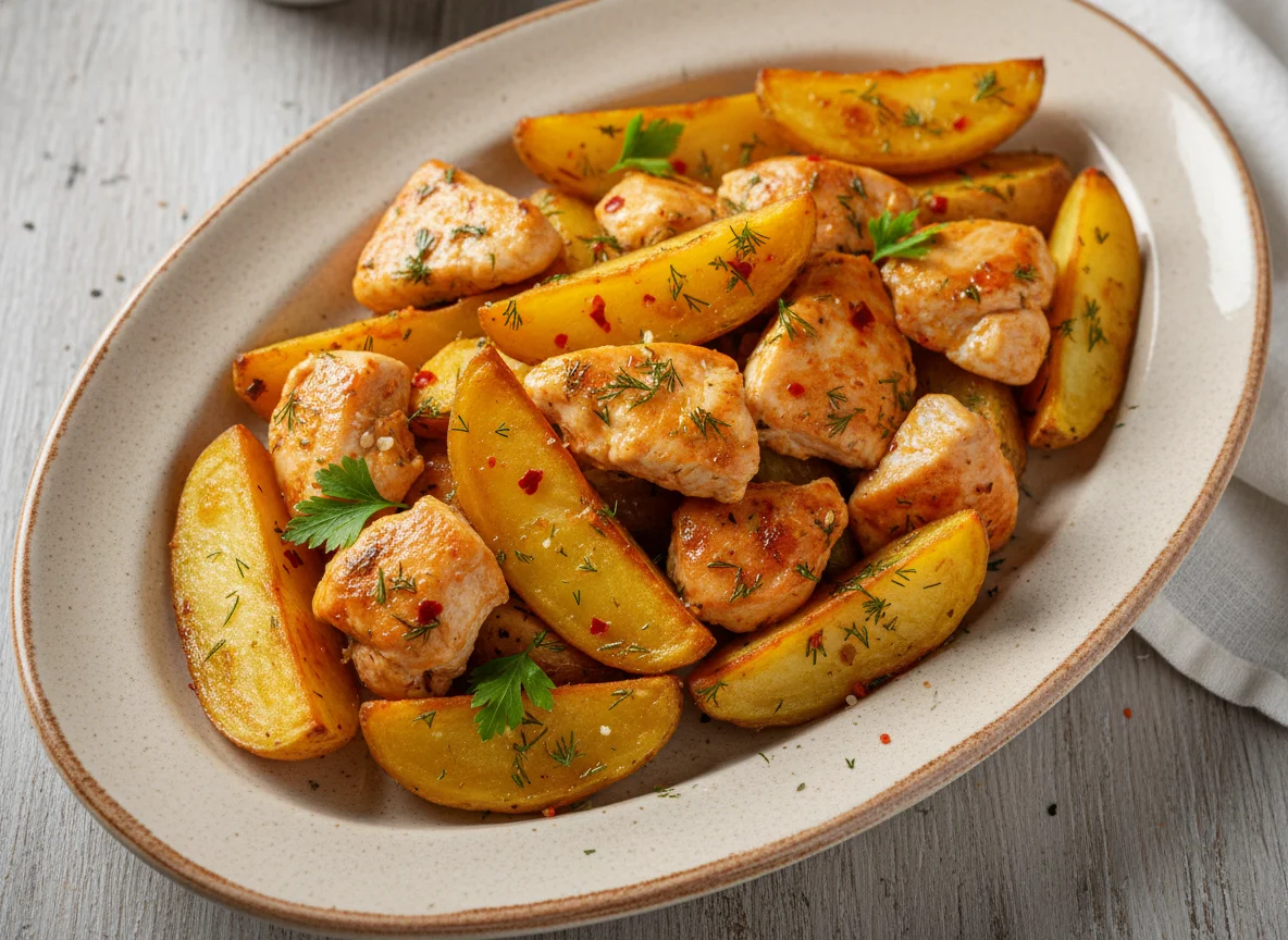 Картофель с курицей photo