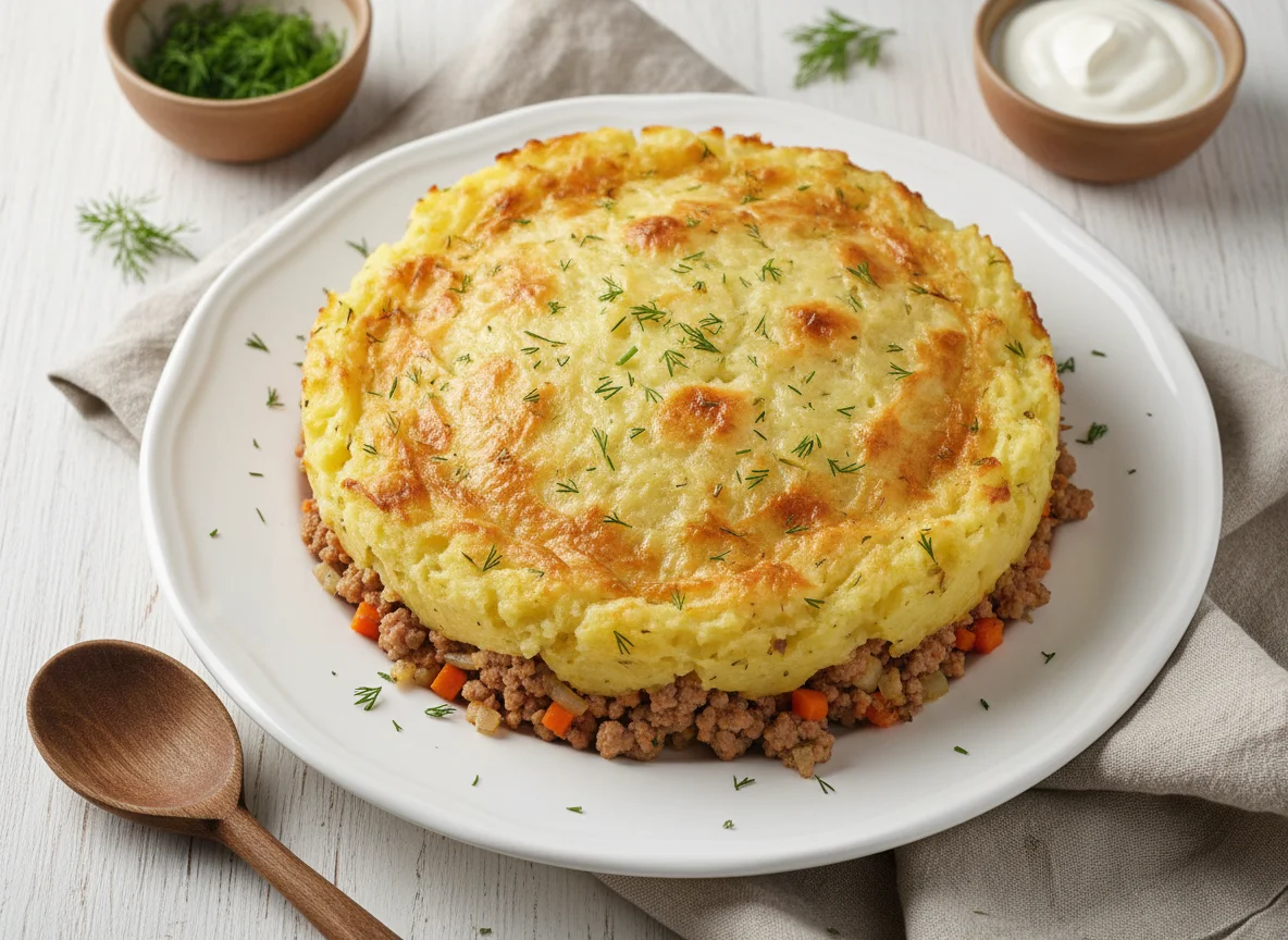 Картофельная запеканка с мясным фаршем photo