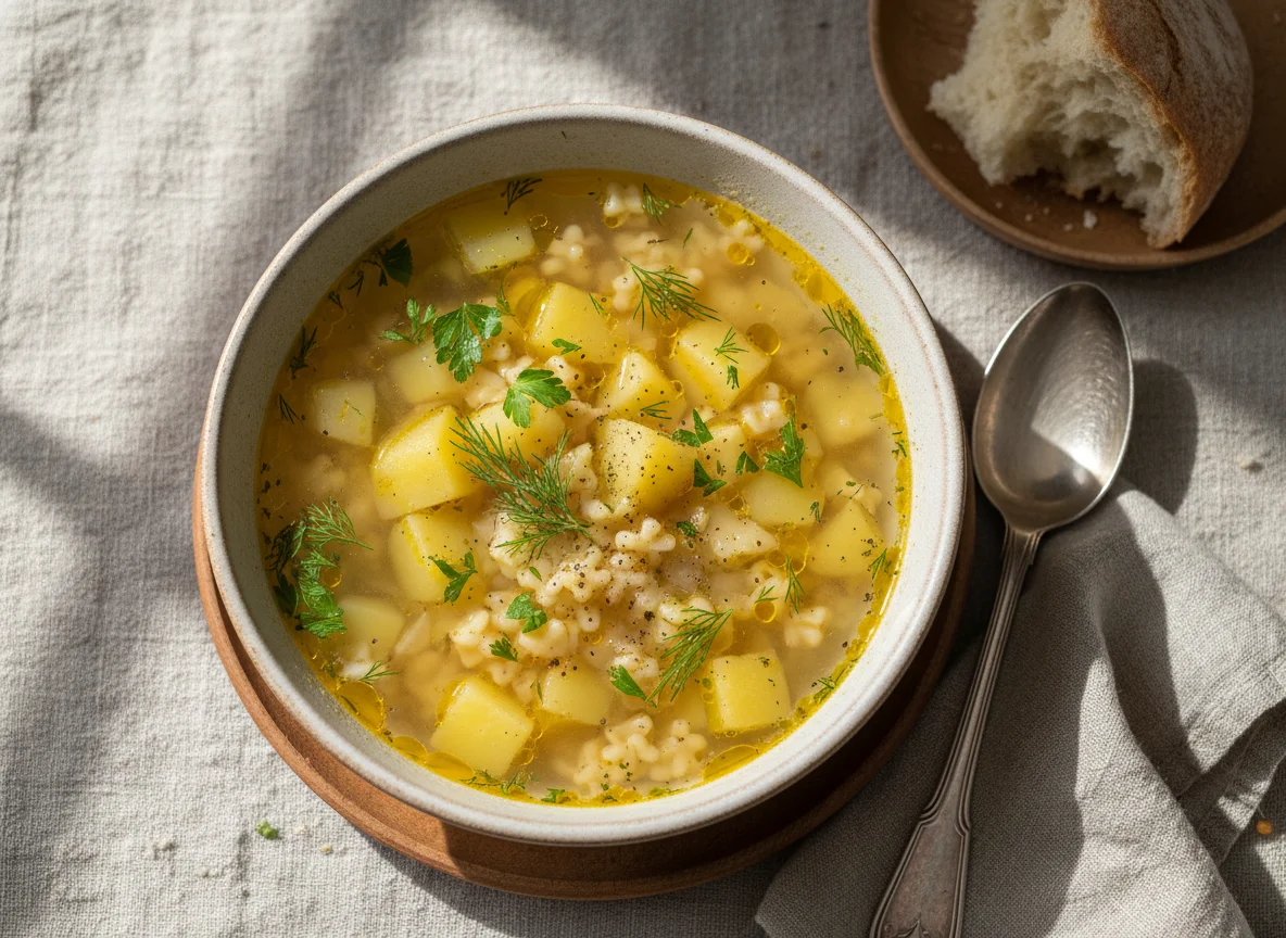 Картофельный суп с макаронами photo