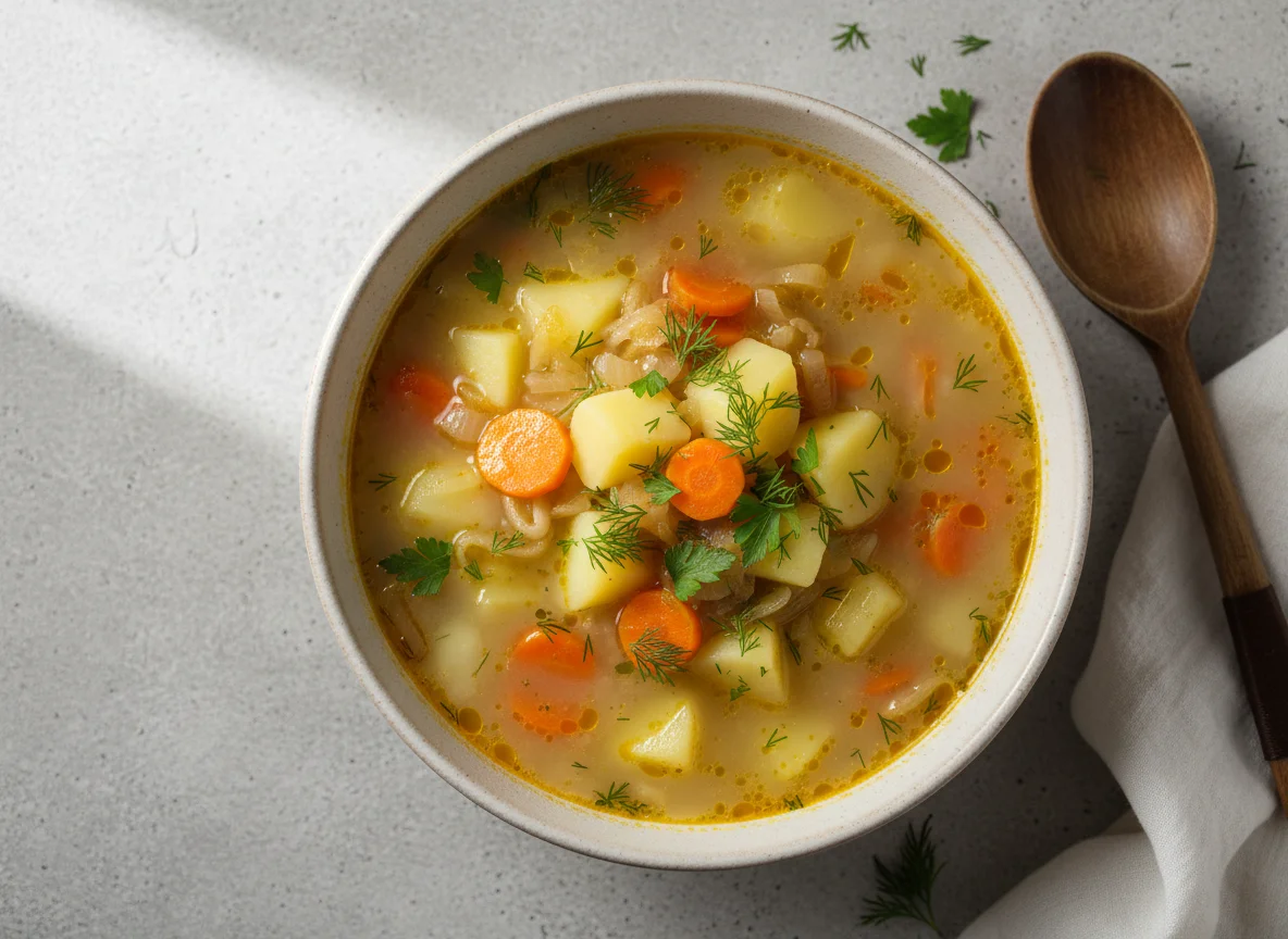 Картофельный суп с овощами photo