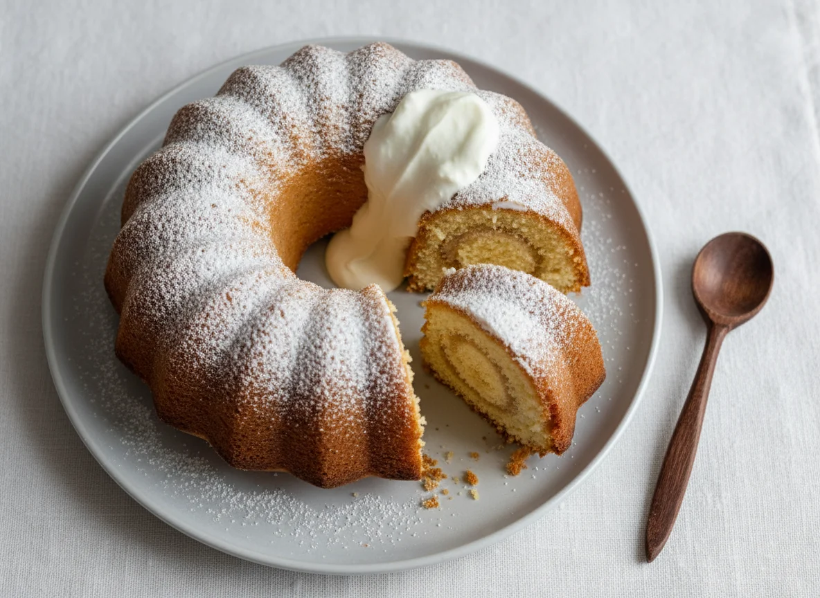 Кекс с сахарной пудрой photo